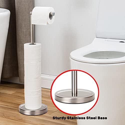 Toilet Paper Holder Stand - 4 Rolls Stainless Steel Brushed Nickel