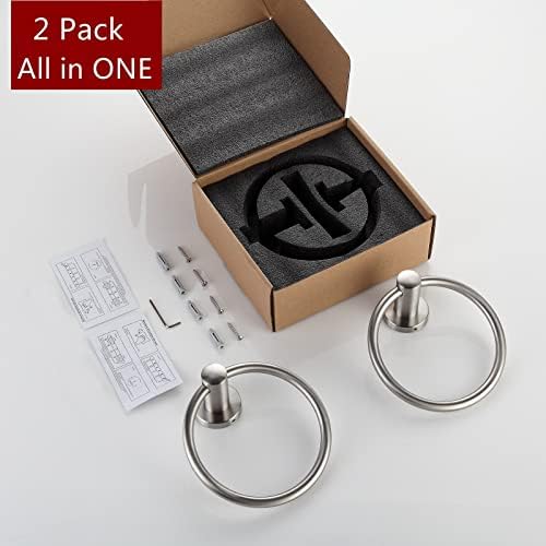 BGL Stainless Steel Towel Ring Brushed Nickel 2-Pack