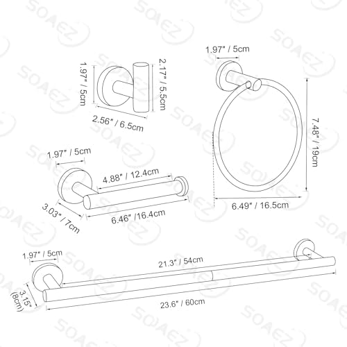 10-Piece Gold-Turned Towel Bar Set