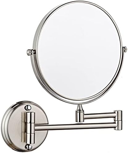 NOVOCE Wall-Mounted 10X Double Sided Makeup Mirror 8-Inch Nickel