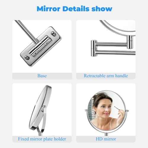 Chrome 8 Double Sided Makeup Mirror with 10X Magnification