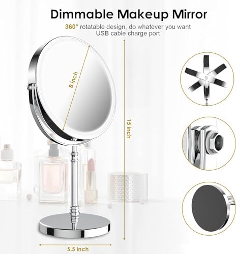 DEIOVWXS - 10x Lighted Makeup Mirror