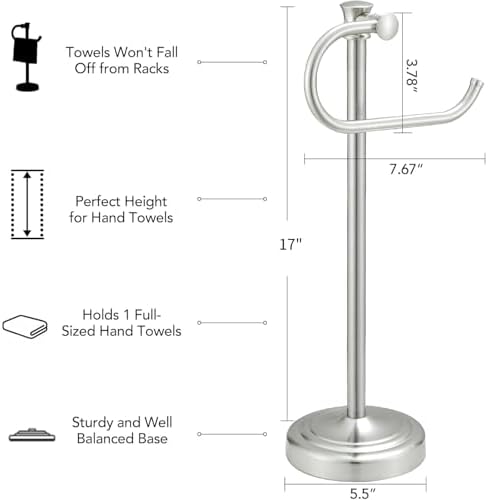 BESy 17-Inch Brushed Nickel Towel Bar