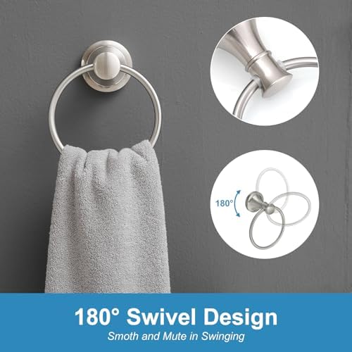 RUMOSE 2-Piece Toilet Paper Towel Holder Set Brushed Nickel Rust-Resistant