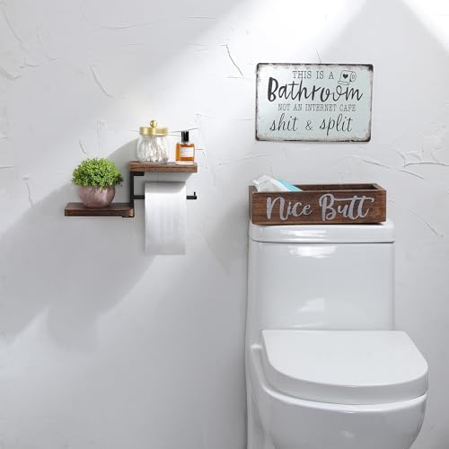AIDILI Wall-Mounted Wood Toilet Paper Holder