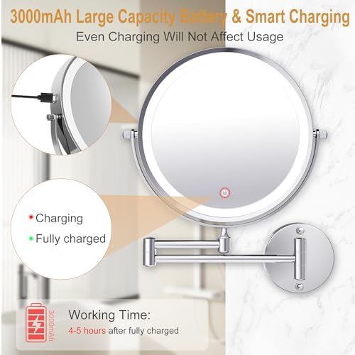 9 Wall-Mounted Makeup Vanity Mirror with Light