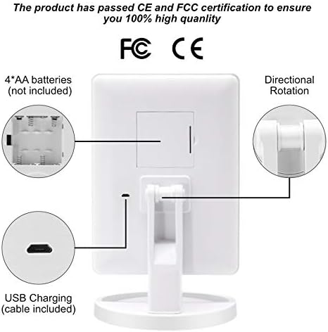 COSMIRROR Lighted Makeup Vanity Mirror with LED Lights Sponge
