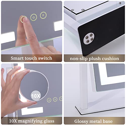 Kottova Hollywood Vanity Mirror with 360 Rotation and 10X Magnification