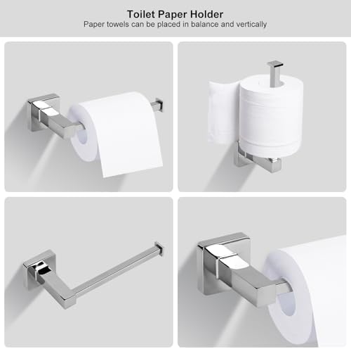 Sturdy Polished Chrome Towel Bars Set for BATHrooms
