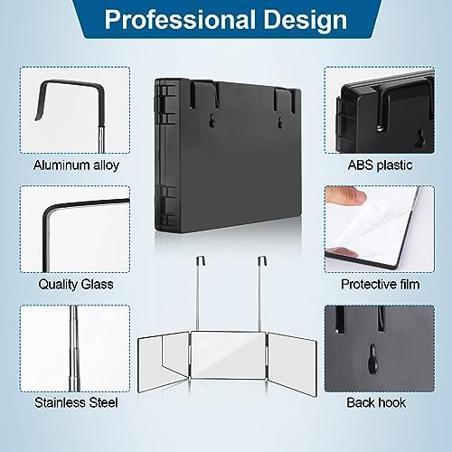360-Degree Trifold Mirror Black Wentoma