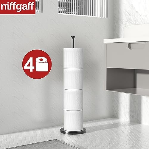 Stainless Steel Free-Standing Toilet Holder with Reserve Function Modern Sleek