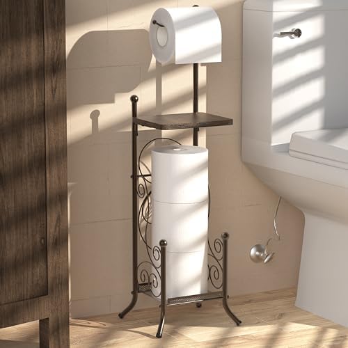 Toilet Paper Holder with Storage Bronze