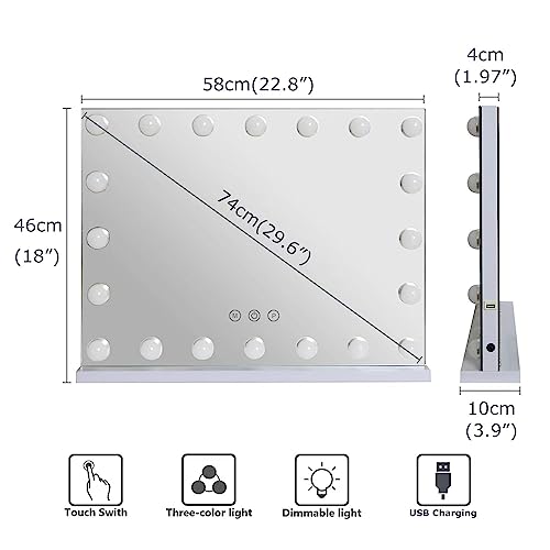 Hollywood Vanity Mirror with 10X Magnification and LED Light