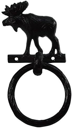 Rustic Bull Moose Metal Towel Holder for Bath Kitchen
