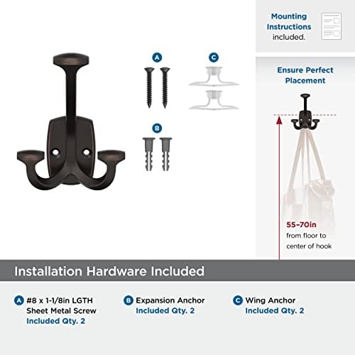 Vicinity Wall Hook Set - Oil Rubbed Bronze Perfect for Coats Bags
