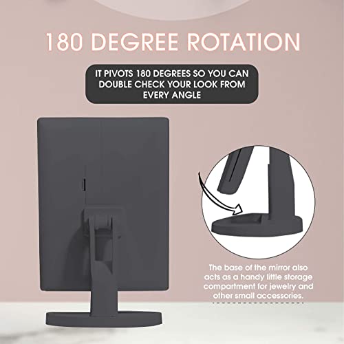 Elegantly Yours 36-Piece Makeup Vanity Mirror 3X Magnification Portable Design