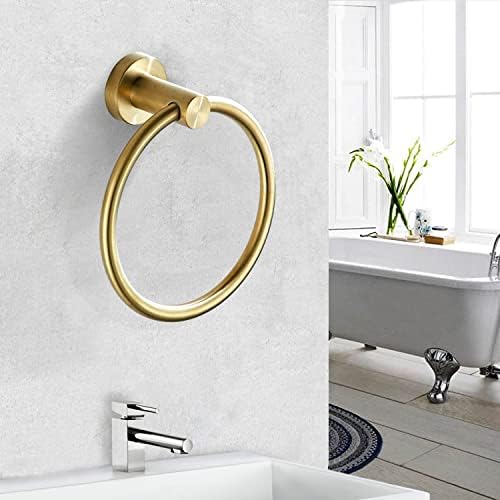 BATHSIR Gold Towel Holder Brass Towel Ring