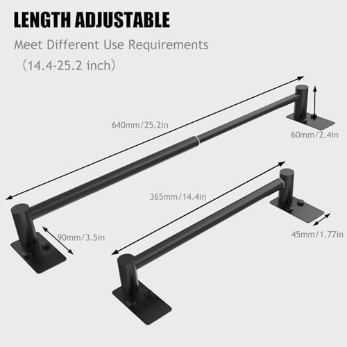 Adjustable Towel Bar 304 Steel DimensionsWall-Mounted