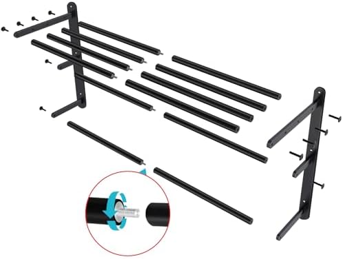 VOTZAAQ 24 Black Towel Bar with 3 Tier Storage for Bathrooms