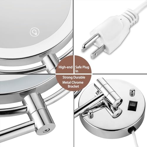 Stylish Wall-Mounted MakeupMirror with LED Lighting