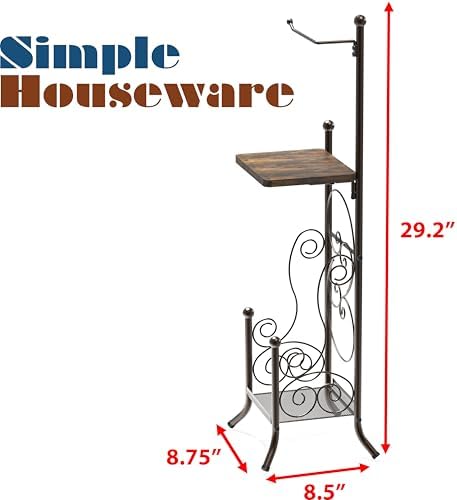 Toilet Paper Holder with Storage Bronze