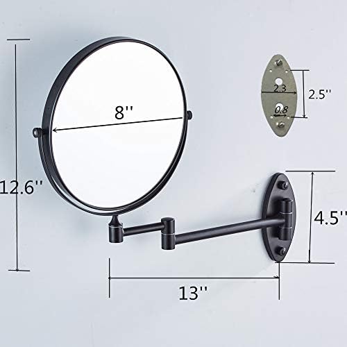 HIHIA 10x Magnifying Oil Rubbed Bronze Wall-Mounted Makeup Mirror