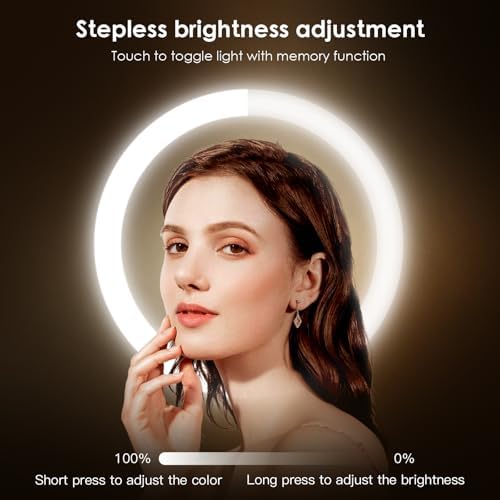 Wall-Mounted Makeup Mirror with Lights 8 Rechargeable Vanity Mirror