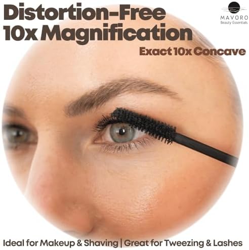 9-Inch 10X Magnifying Mirror with Suction Cups