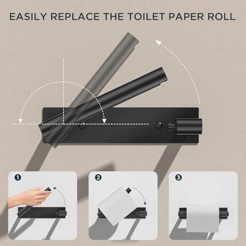FORIOUS Black Stainless Steel Toilet Holder