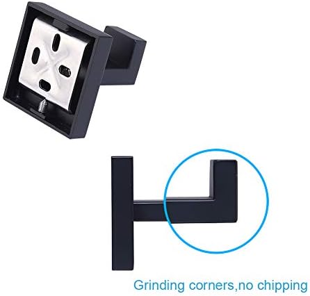 TASTOS Bath Towel Hooks Matte Black 2 Pack