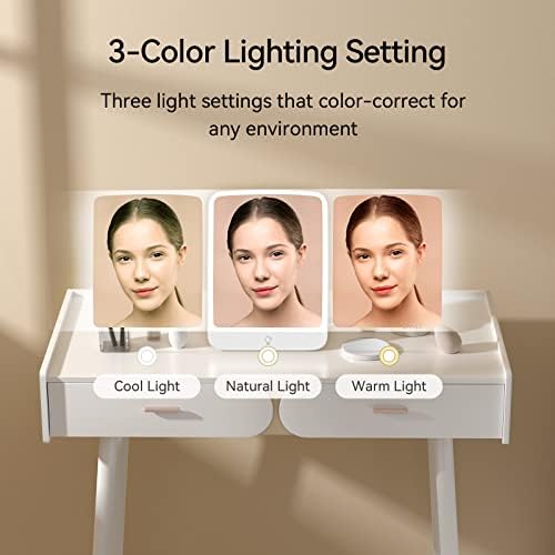 11x8 Portable Makeup Mirror with LED Light