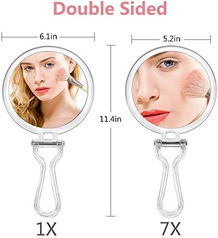 Double-Sided Makeup Mirror Set - 7X Magnification Portable