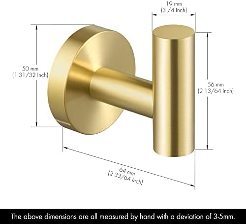 KES Premium Stainless Steel Towel Hook Gold-Brushed Bath Kitchen Essentials