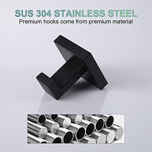 Sturdy Matte Black Robe Hook for Bathroom More