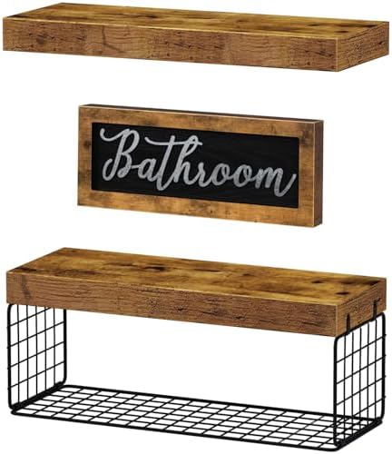 Bathroom Farmhouse Decor Set Floating Shelves Decor