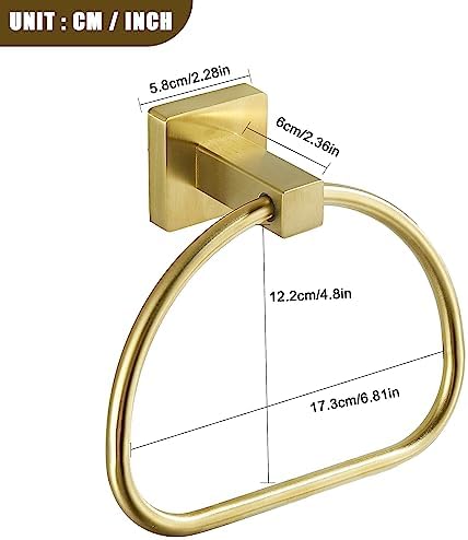 Leyden Brushed Gold Towel Ring