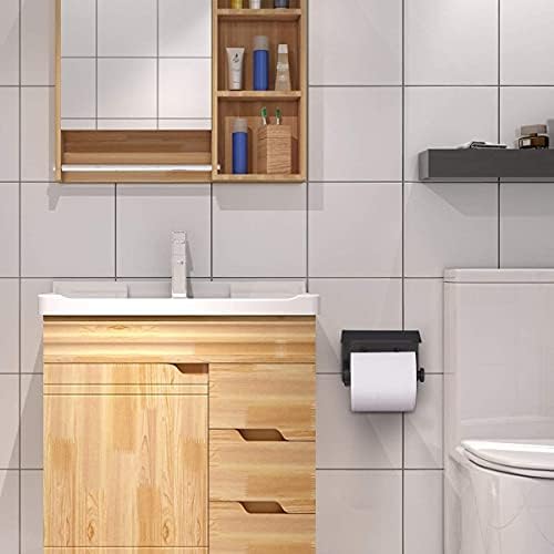 Stainless Steel Toilet Paper Holder with Phone Shelf