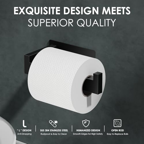 Auxmir Durable Rust-Proof No Drilling Needed Self-Adhesive Toilet Paper Holder
