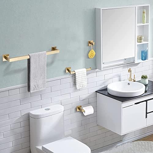 TURS 5-Piece Stainless Steel Gold-Tinted Towel Bar Set