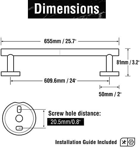 HITSLAM 257 Inch Towel Bar for Bathroom