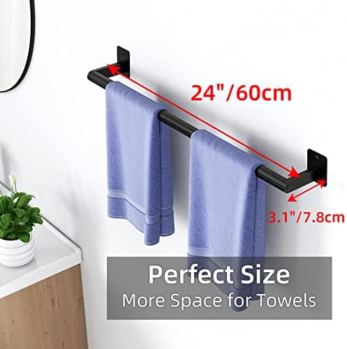 24-inch Matte Black Bathroom Towel Bar