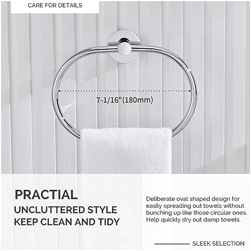Angle Simple Stainless Steel Towel Ring Chrome
