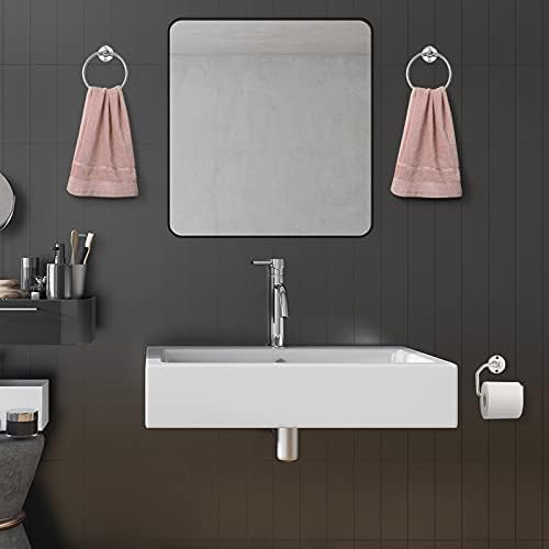 BKOH ETELI 3-Piece Bathroom Towel Ring and Toilet Paper Holder Set Silver