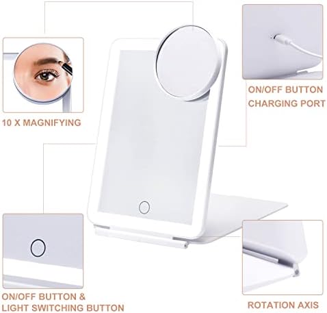 Moccus LED Foldable Travel Makeup Mirror
