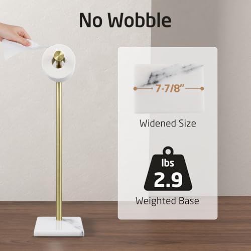 KES Natural Marble Free Standing Toilet Paper Holder Stand