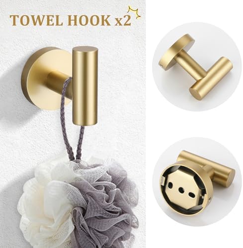TURS Brushed Gold 5-Piece Bathroom Hardware Set