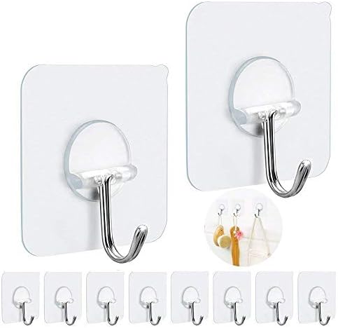 FOTYRIG Heavy Duty Adhesive Hooks 15lb 180 Degree Rotating 10 Packs