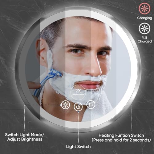 KEDSUM 2X Heated Fogless Mirror with Light