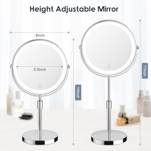 Adjustable Makeup Mirror with Lights