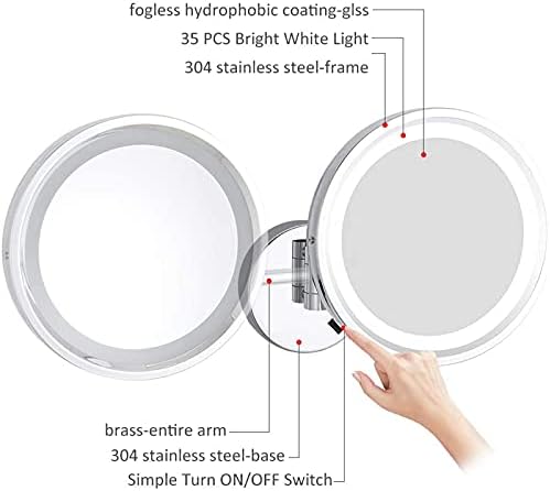 NOVOCE Makeup Mirror with 10X Magnification